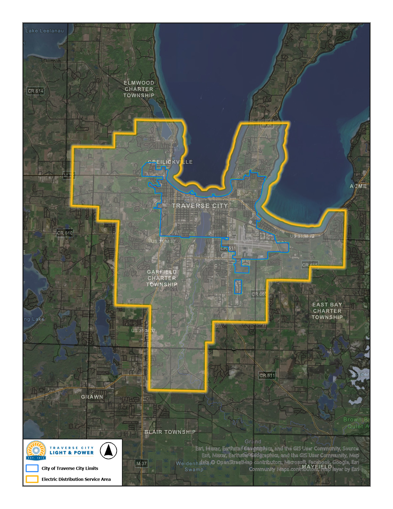 Map outlining TCLP service area